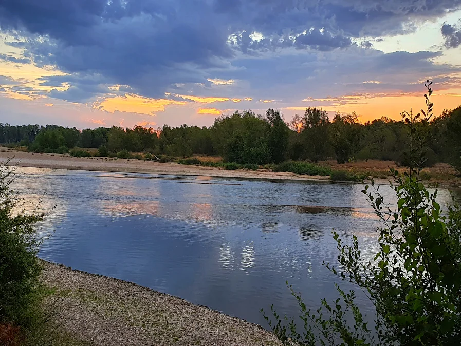 Coucher de soleil sur l'Allier